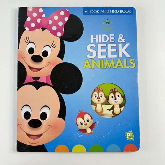 2/$6 Disney Baby Hide and Seek Animals-Look and Find book (Board Book) - Picture 1 of 14
